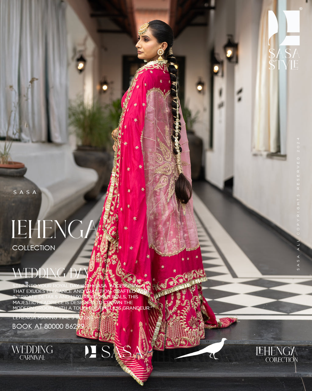Stunning Magenta Pink Pure Silk Lehenga with Hand Embroidery