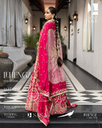 Stunning Magenta Pink Pure Silk Lehenga with Hand Embroidery