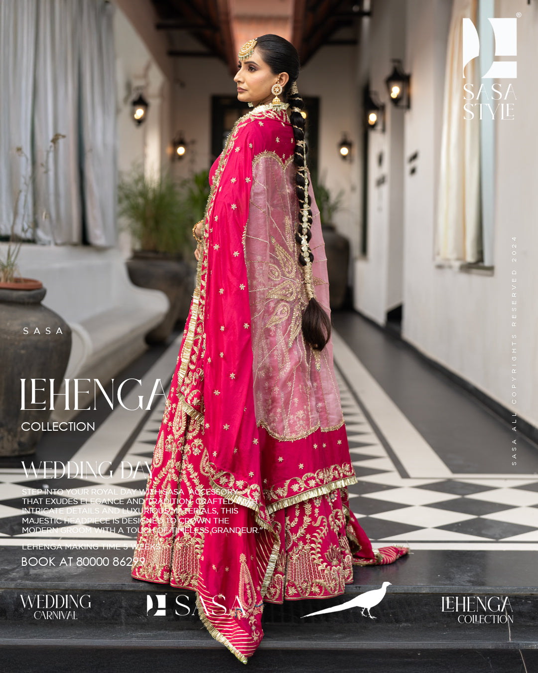 Stunning Magenta Pink Pure Silk Lehenga with Hand Embroidery