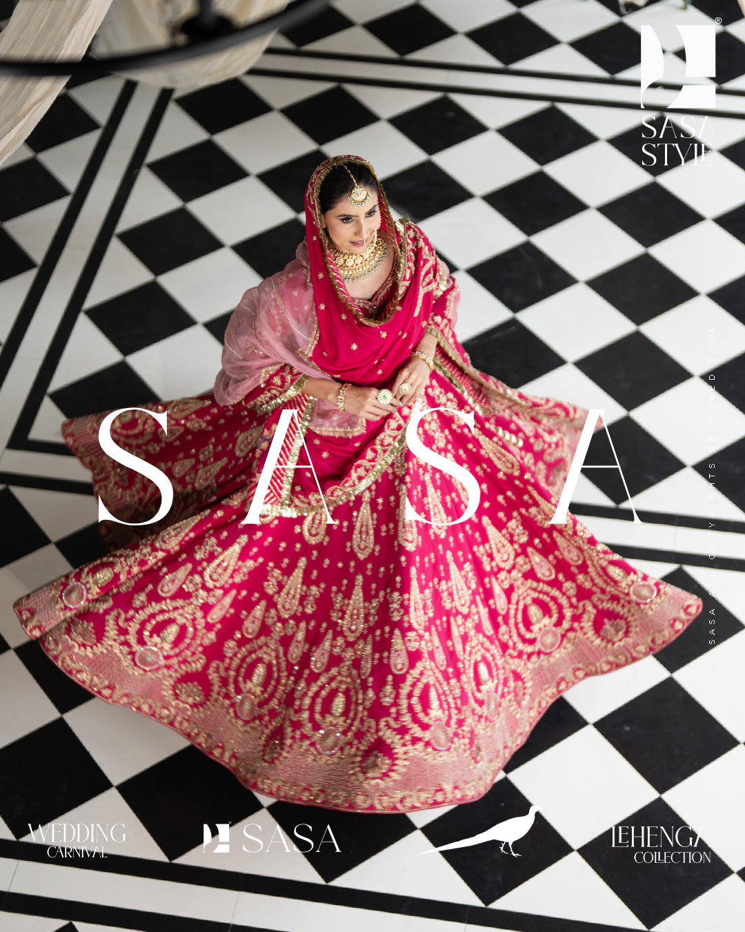 Stunning Magenta Pink Pure Silk Lehenga with Hand Embroidery