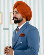 Magpie Blue Double-Breasted Two-Piece Suit