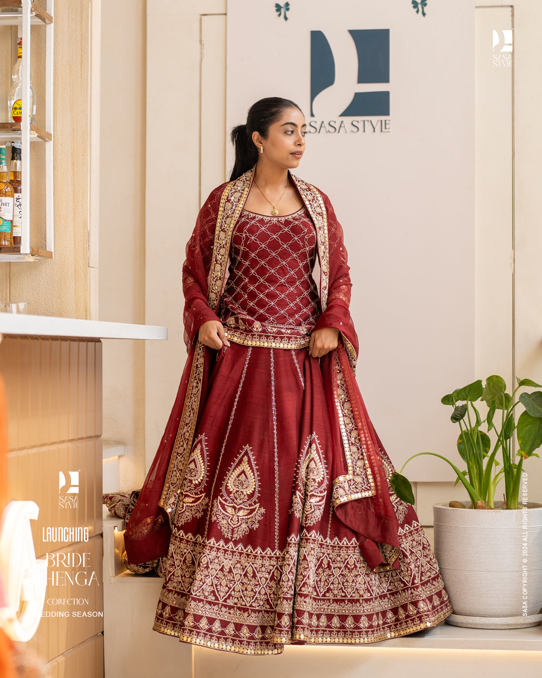 Elegant Maroon Lehenga for the Sophisticated Bride