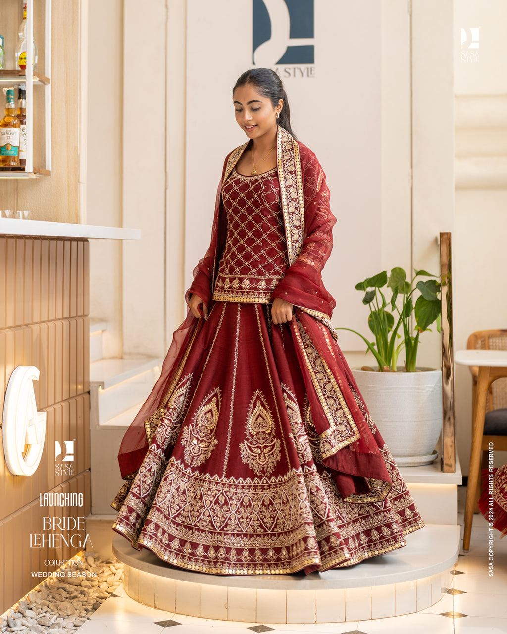 Elegant Maroon Lehenga for the Sophisticated Bride