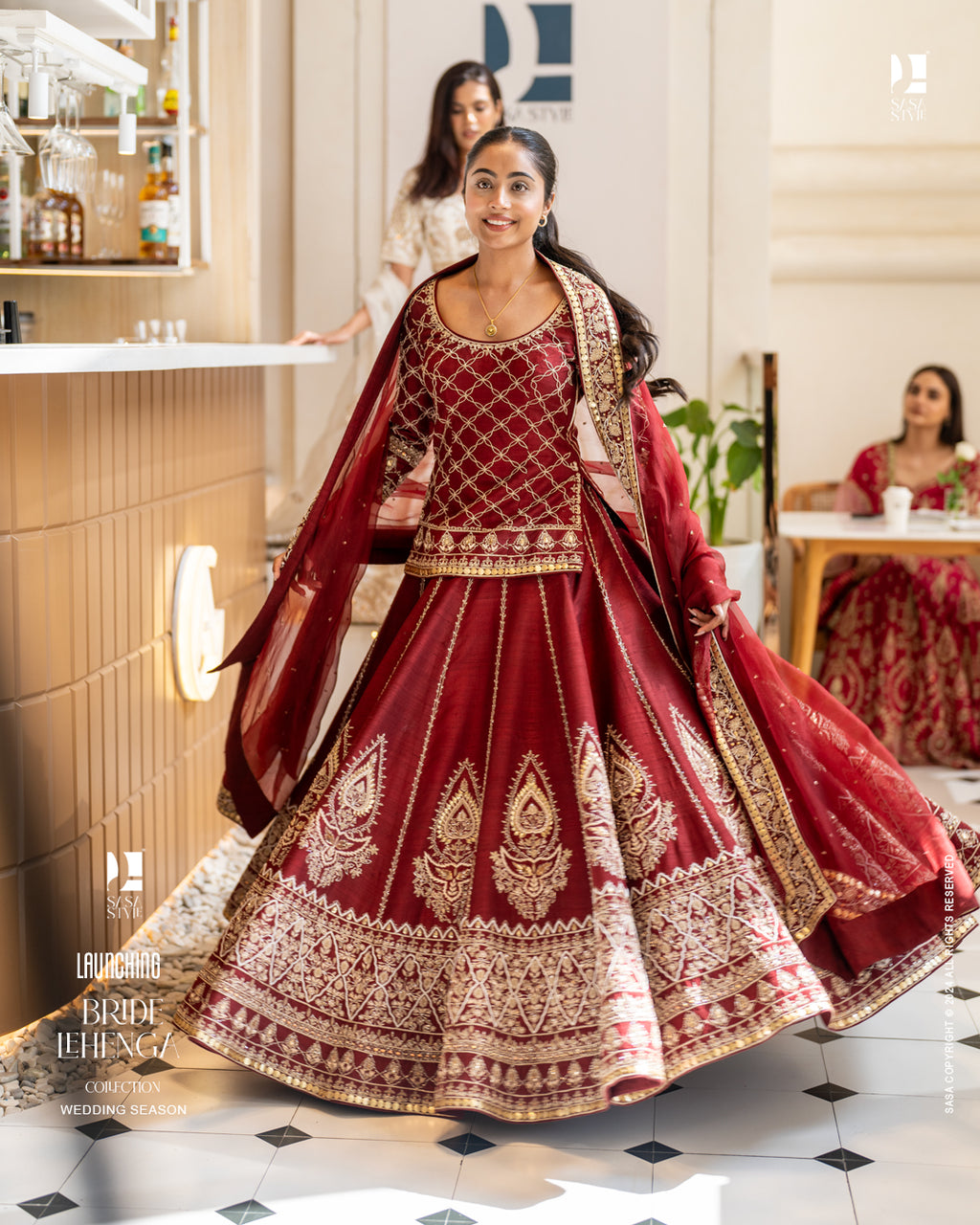 Elegant Maroon Lehenga for the Sophisticated Bride