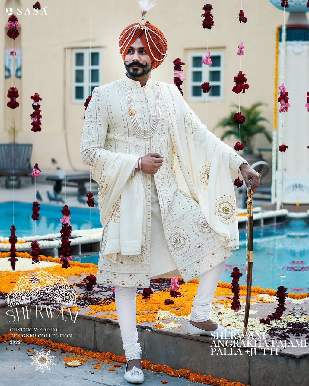Royal Ivory Sherwani for the Distinguished Wedding Groom