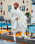 Royal Ivory Sherwani for the Distinguished Wedding Groom