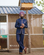 Midnight Blue 2 Piece Band Gala Coat Pant