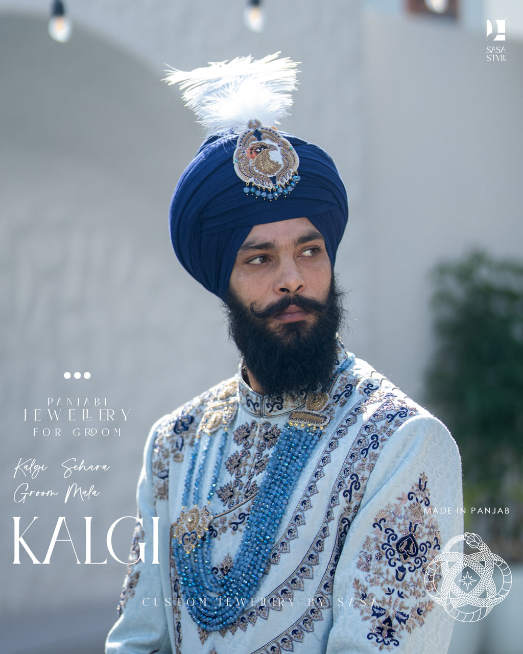 Midnight Blue Baaj Kalgi