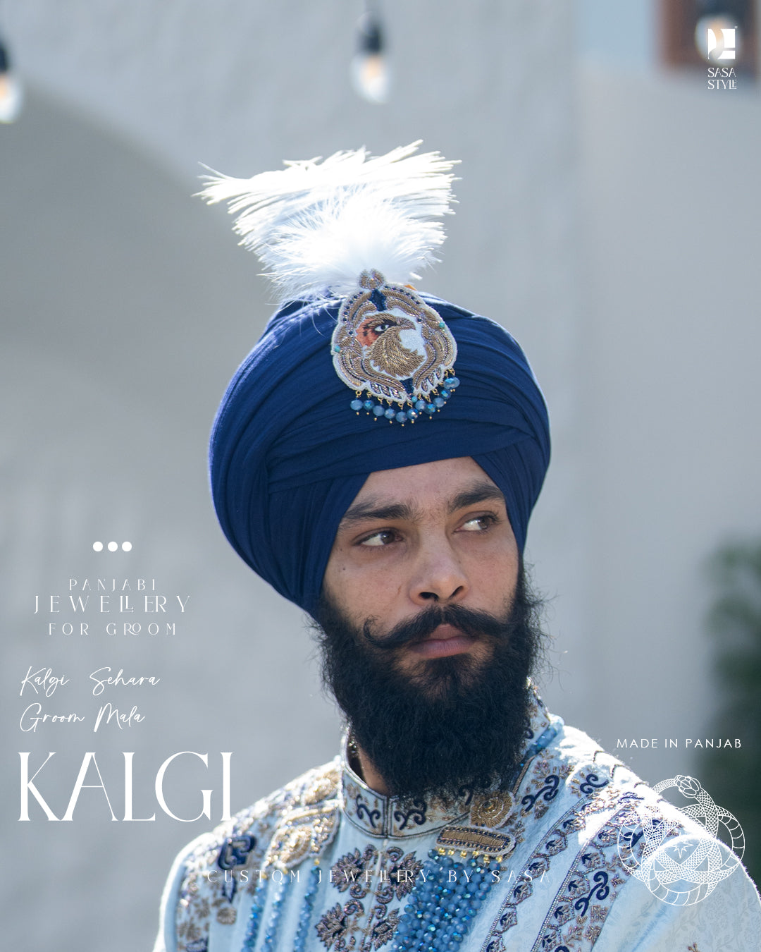 Midnight Blue Baaj Kalgi