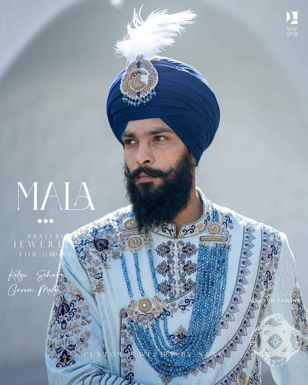 Midnight Blue Baaj Mala