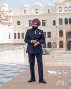 Midnight Blue Two-Piece Suit with Elegant Tailoring and Modern Appeal