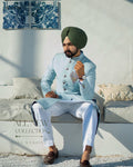 Mint Blue Achkan with Kurta Pajama – A Regal Statement