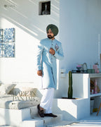 Mint Blue Achkan with Kurta Pajama – A Regal Statement
