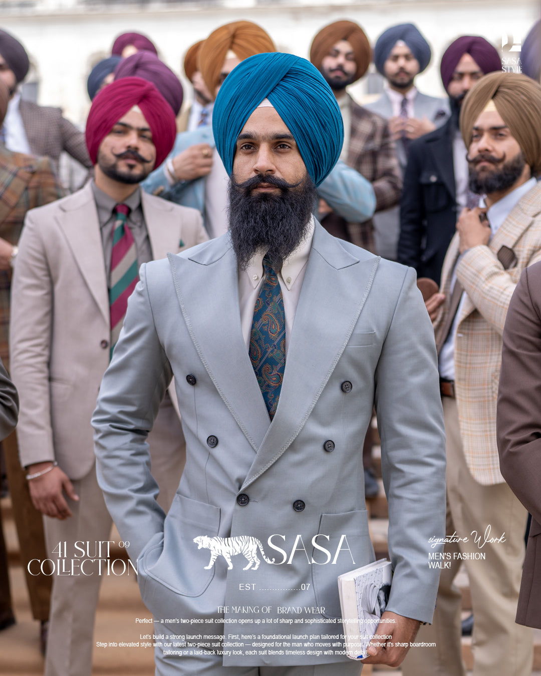Mist Grey Two-Piece Suit for Modern, Elegant Formal Styling