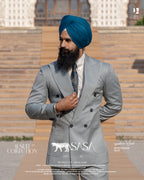 Mist Grey Two-Piece Suit for Modern, Elegant Formal Styling