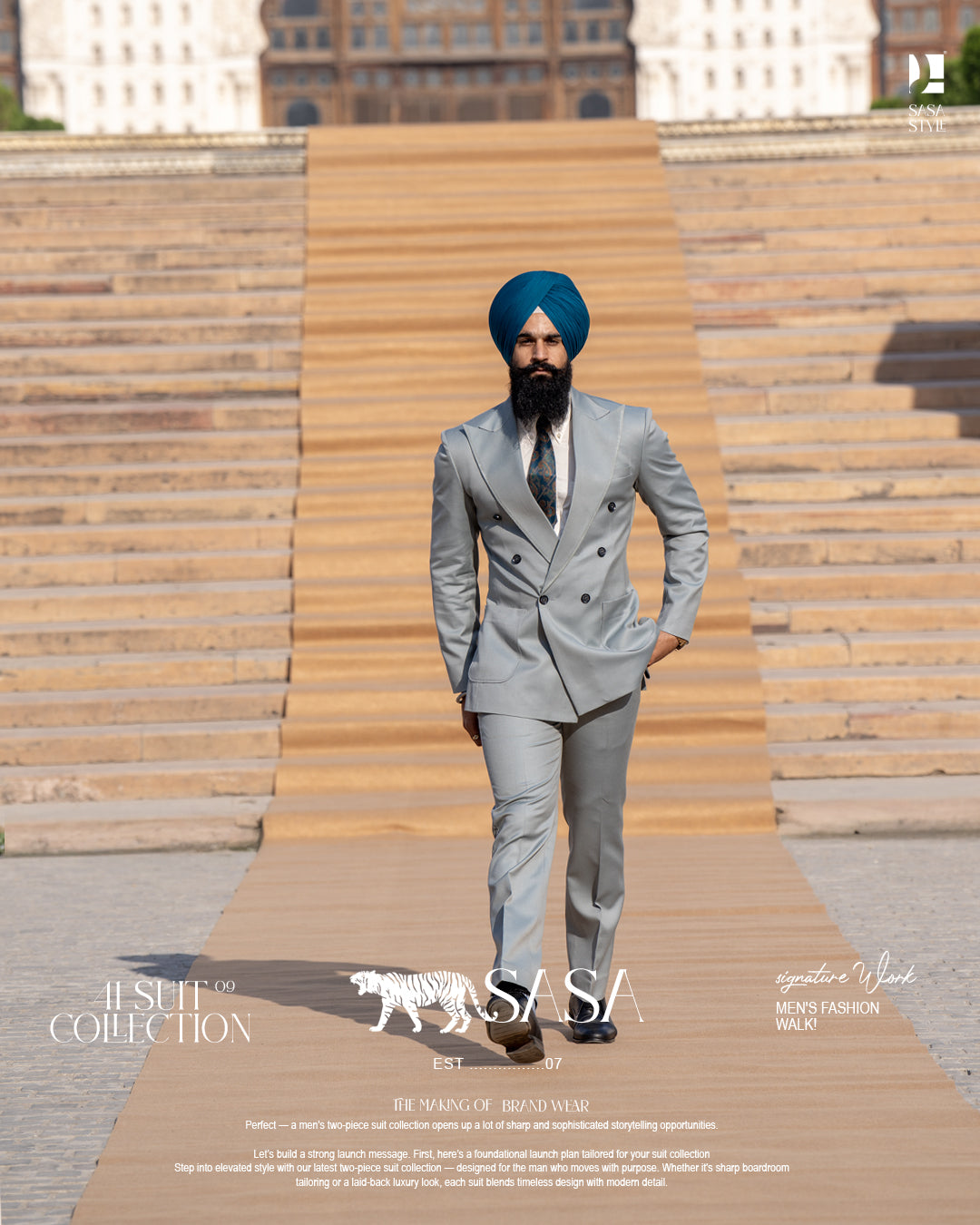 Mist Grey Two-Piece Suit for Modern, Elegant Formal Styling