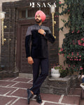 Navy Blue 2 Piece Band Gala Coat Pant