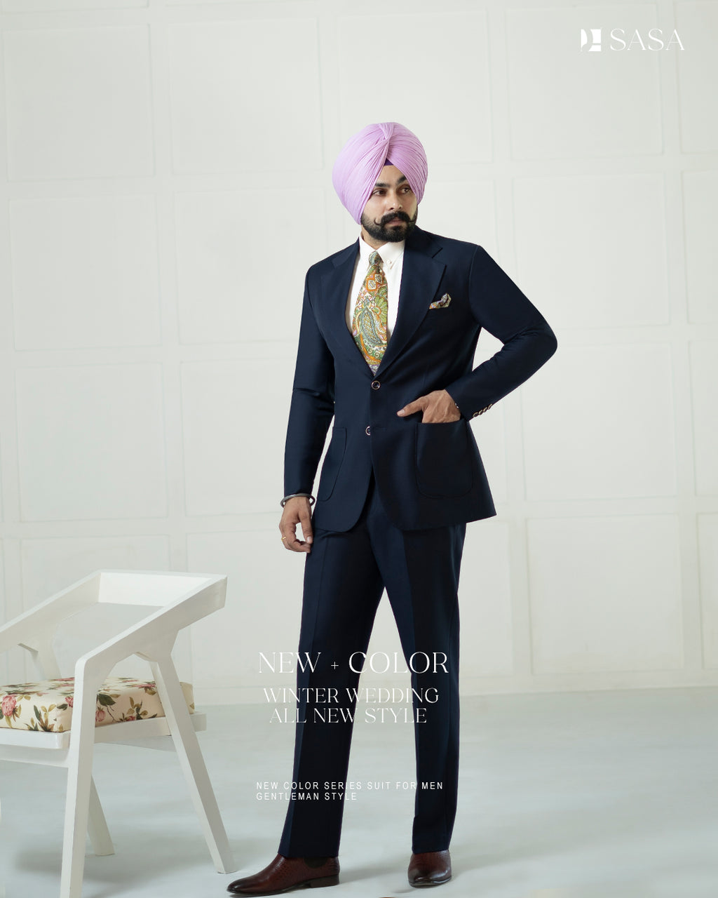 Navy Blue 2pc Coat Pant