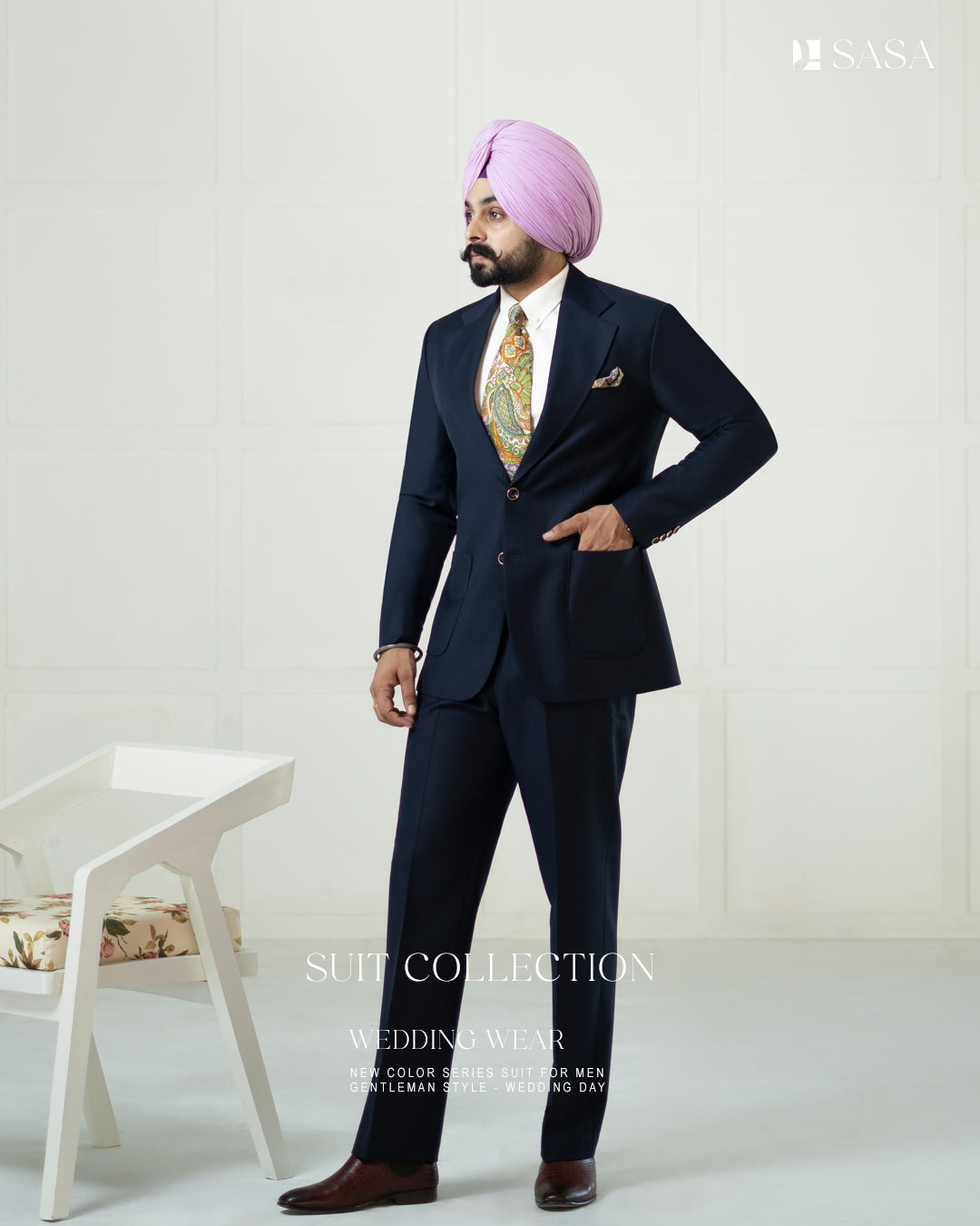 Navy Blue 2pc Coat Pant