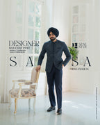 Navy Blue Ban Coat Pant