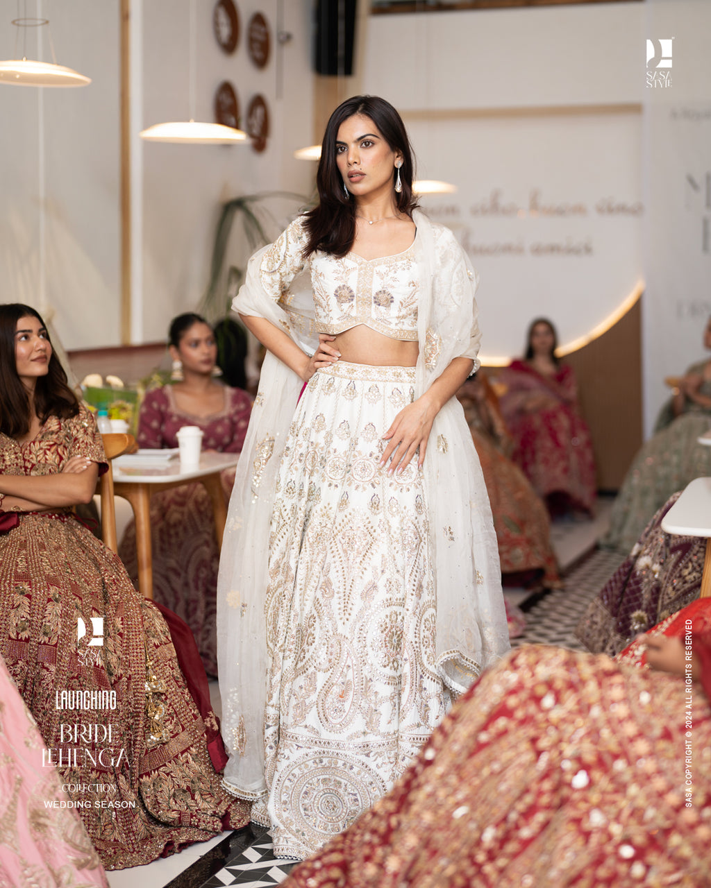 Elegant Off-White Bridal Lehenga by SASA