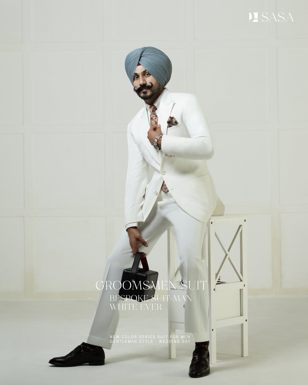 Off White Colour 2pc Coat Pant