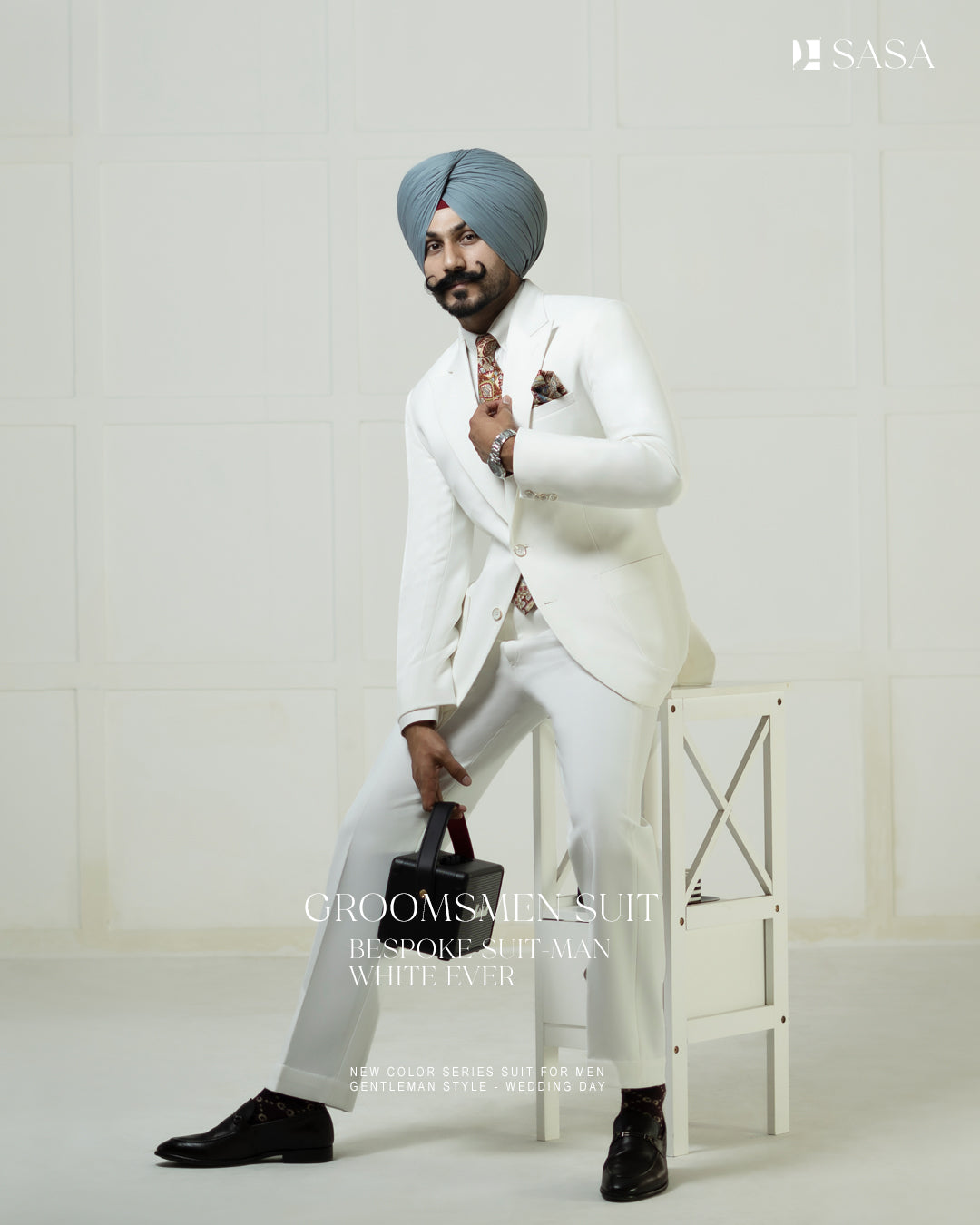 Off White Colour 2pc Coat Pant