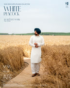 Off White Peacock Embroidered Jacket with Off White Kurta Salwar