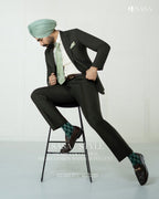 Olive Green 2pc Coat Pant