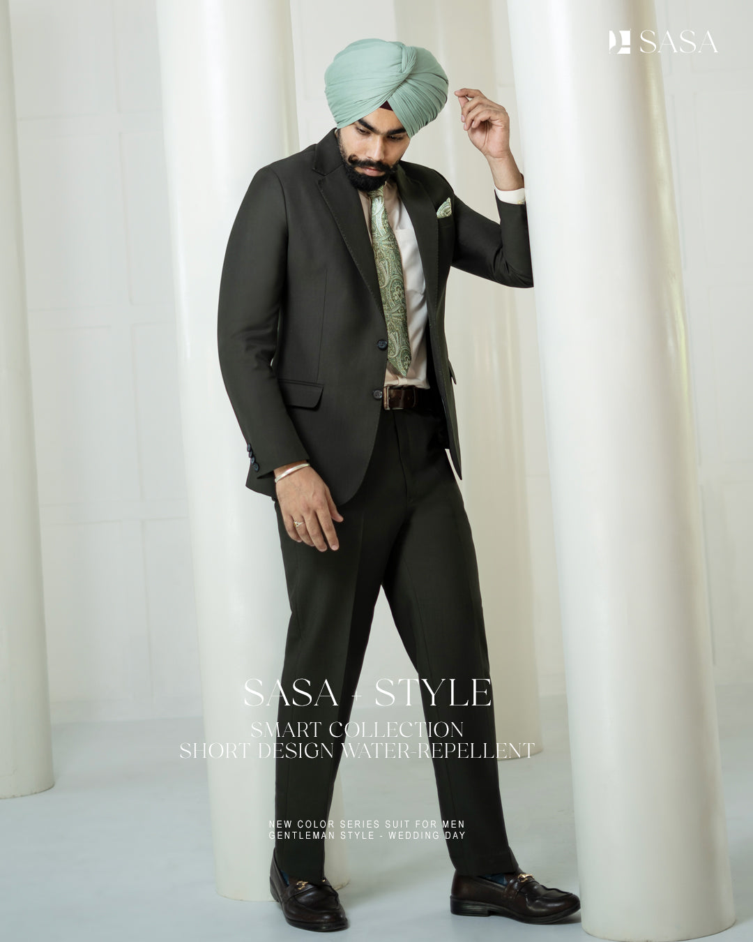 Olive Green 2pc Coat Pant