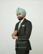 Olive Green 2pc Coat Pant