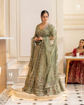 Captivating Olive Green Lehenga