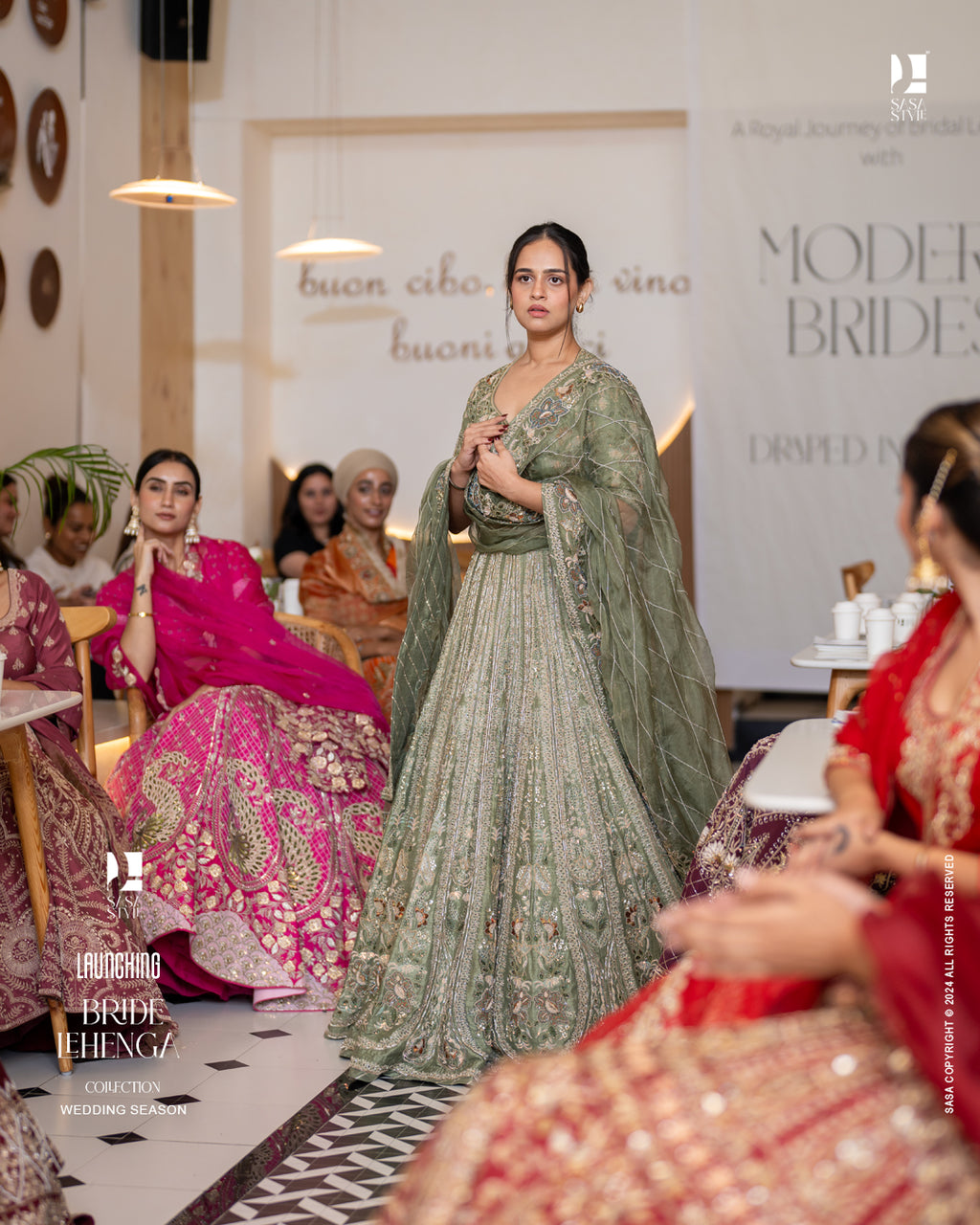 Captivating Olive Green Lehenga