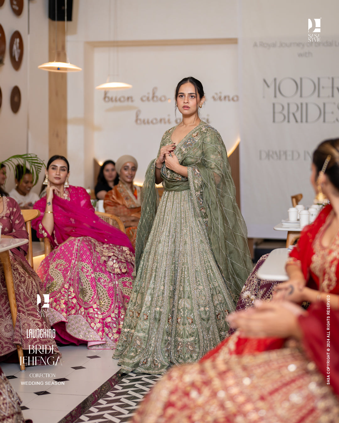 Captivating Olive Green Lehenga