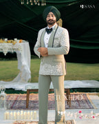 Pastel-Hue Pistachio 2pc Tuxedo Pant