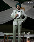 Pastel-Hue Pistachio 2pc Tuxedo Pant