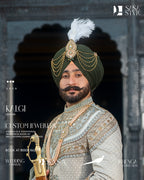 Pastel Mint Green Brocade Sherwani – A Timeless Masterpiece