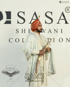 Pastel Mint Sherwani Set with Handcrafted Detailing