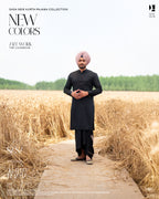 Peacock Embroidered Black Jacket with Classic Kurta Chadra