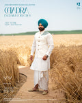 Peacock Embroidered White Jacket with Classic Kurta Chadar