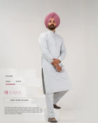 Peacock Waist Belt Jacket with Light Grey Kurta Pajama