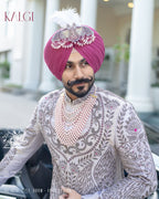 Pink Magenta Mala Sherwani Radiating Royal Grandeur