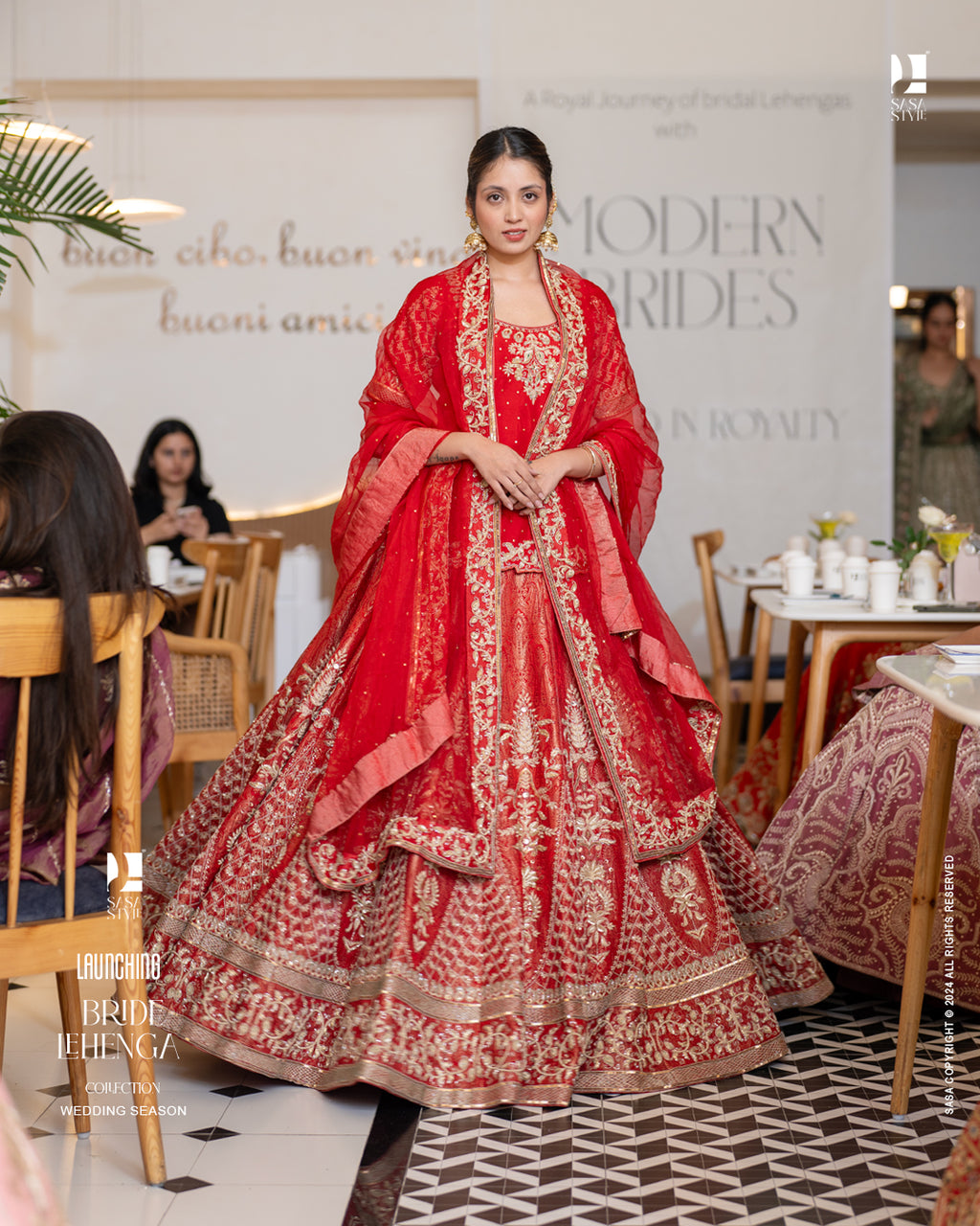 Traditional Red Bridal Lehenga with Intricate Hand Embellishments