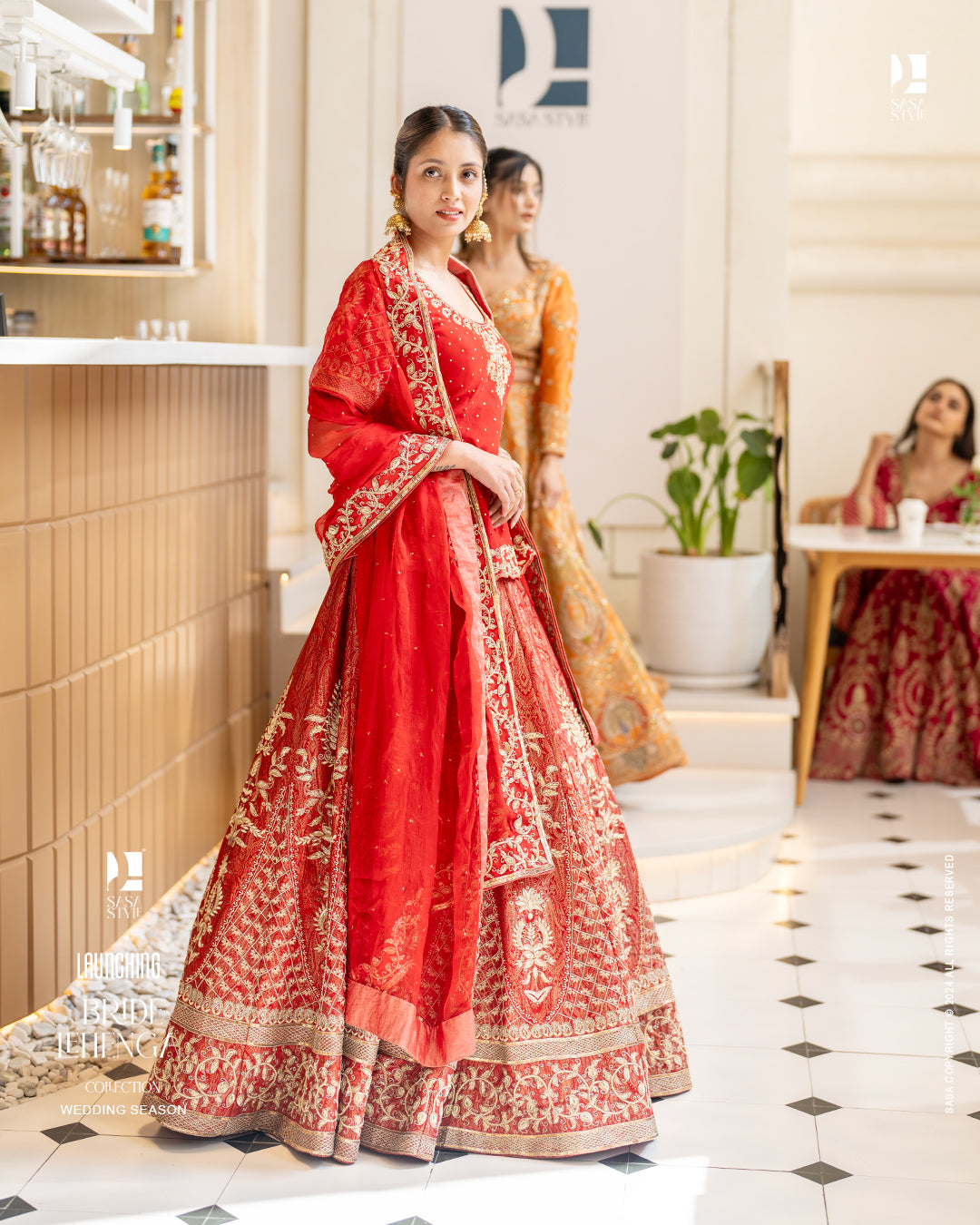 Traditional Red Bridal Lehenga with Intricate Hand Embellishments