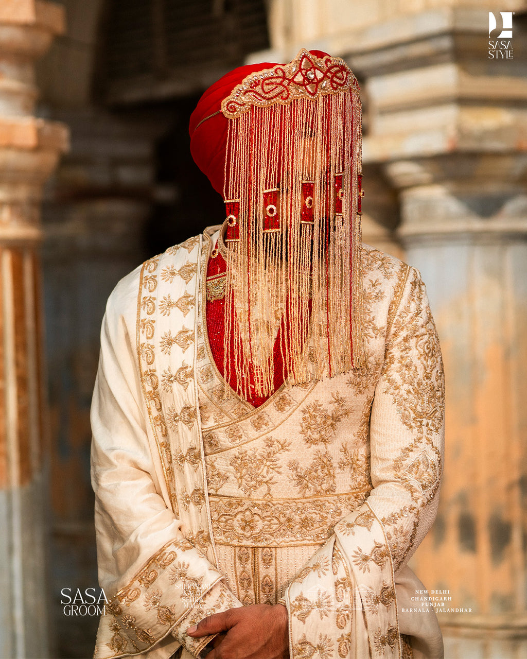 Royal Red & Gold Sehra
