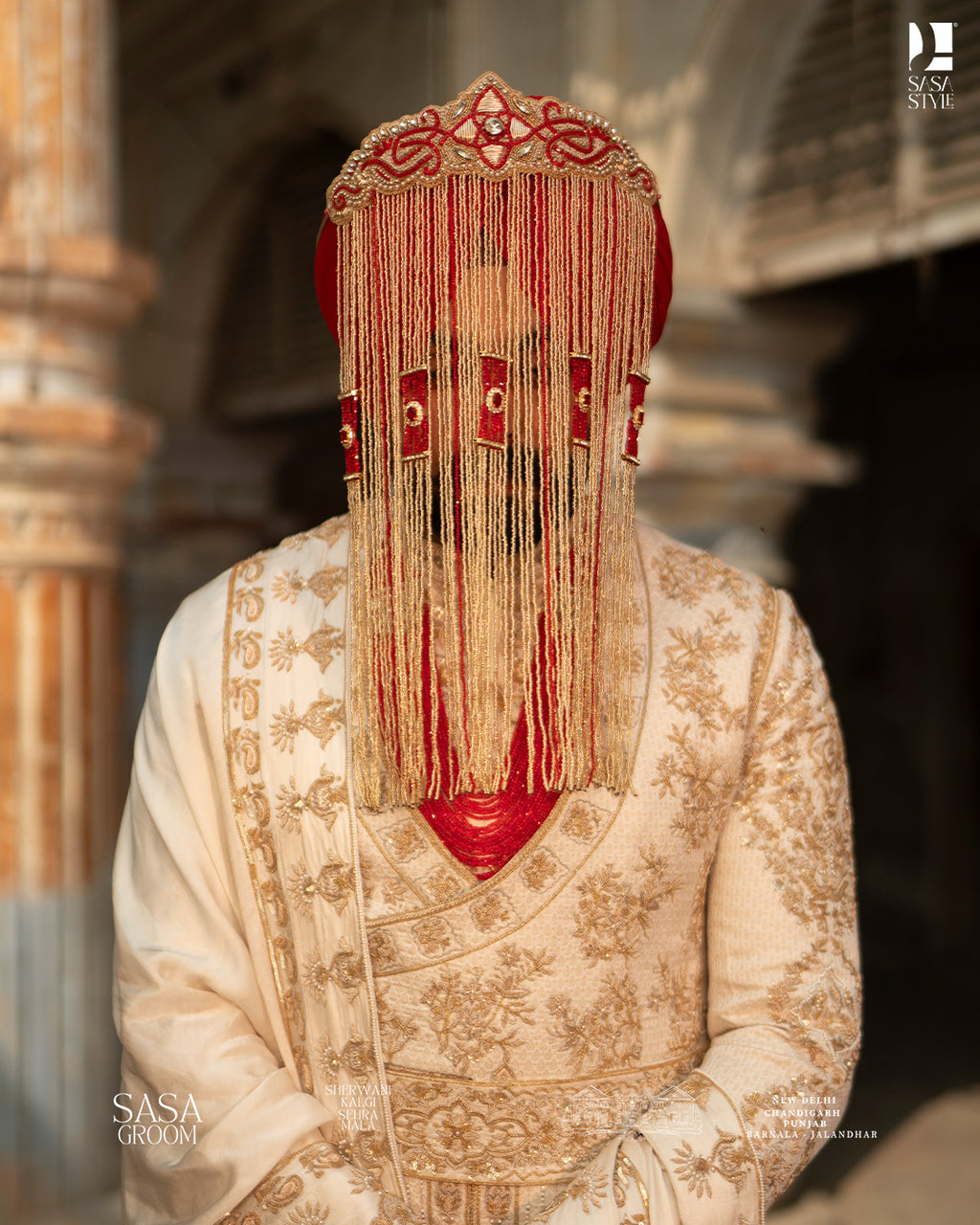 Royal Red & Gold Sehra
