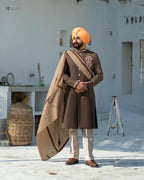 Powder Blue Achkan with Kurta Pajama