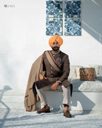 Powder Blue Achkan with Kurta Pajama