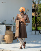 Powder Blue Achkan with Kurta Pajama