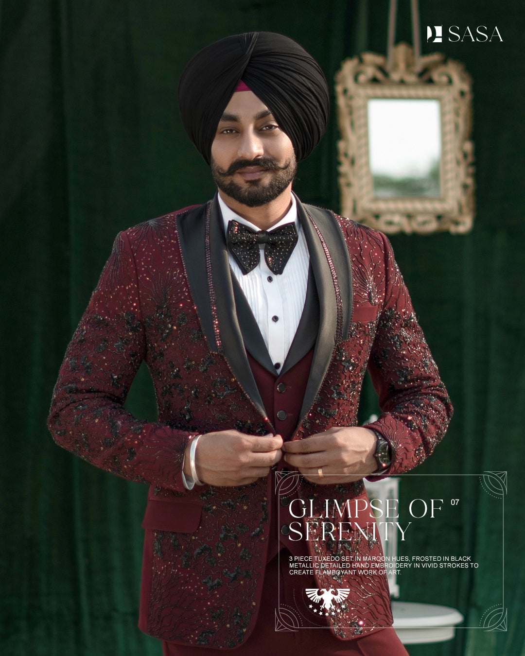 Rich Maroon Hues 3pc Tuxedo Vest Pant